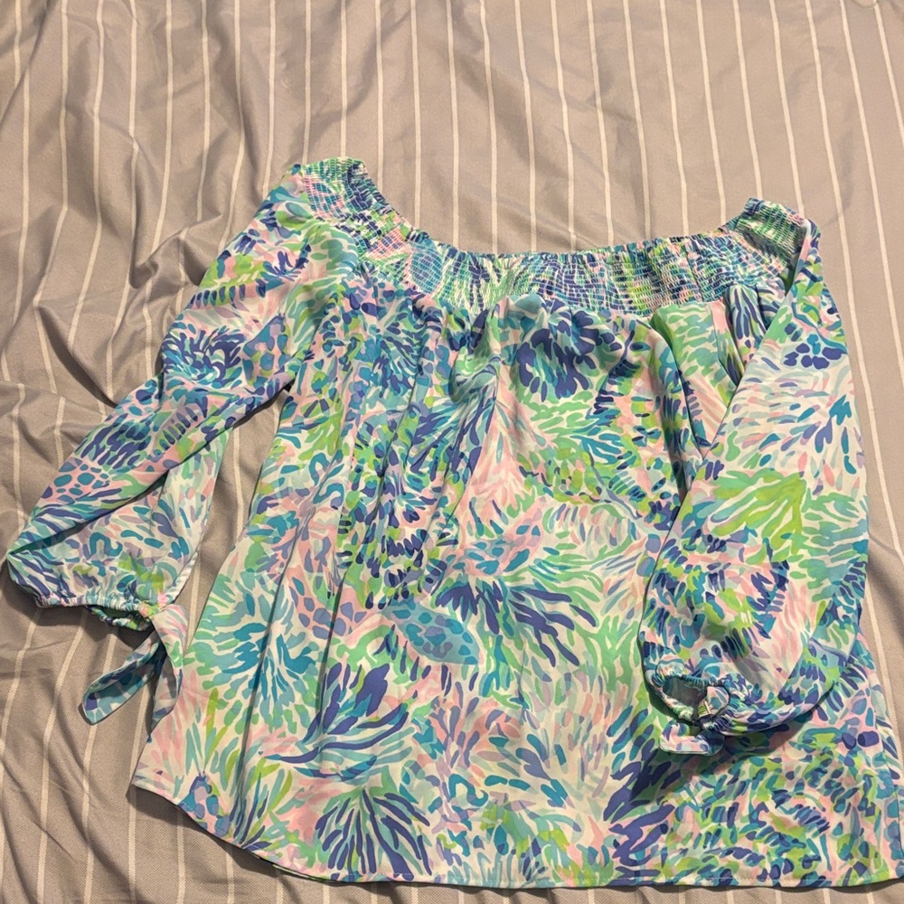 Lilly Pulitzer Multicolor Off the Shoulder Top